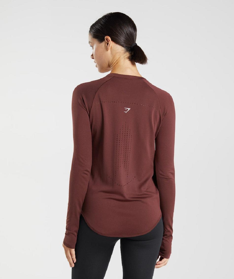 Gymshark Sweat Seamless Ženske Dugi Rukav Bordo | HR 3516LIS